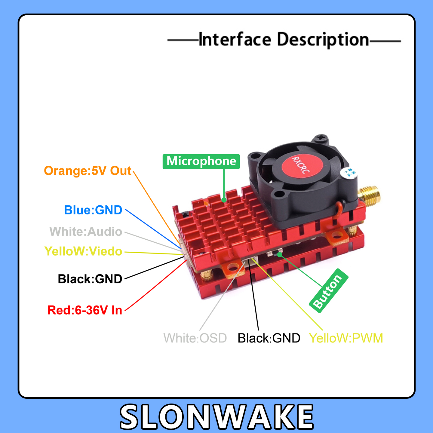 SLONWAKE 5.8G 2W VTX FPV 1800T - Drone Racing Camera incelemesi ve fiyatı