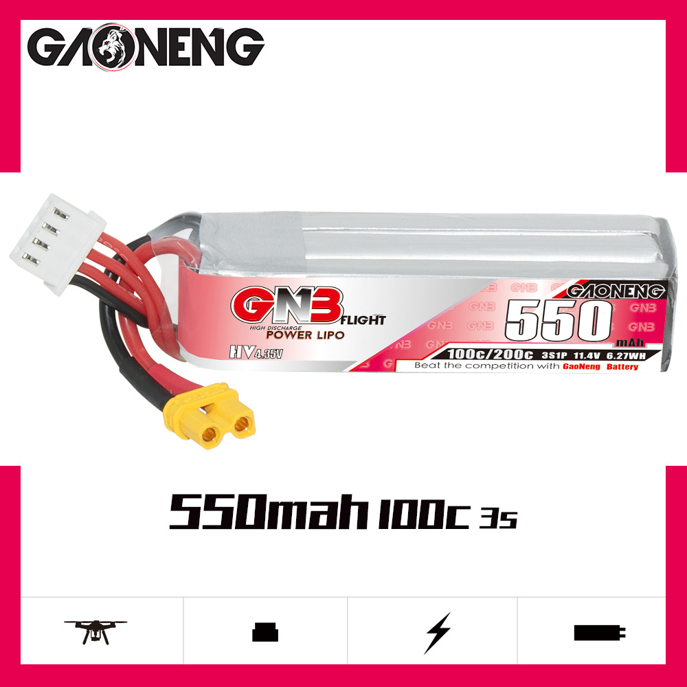 GNB HV 11.4V 550mAh 100C/200C  - Drone Racing Battery incelemesi ve fiyatı
