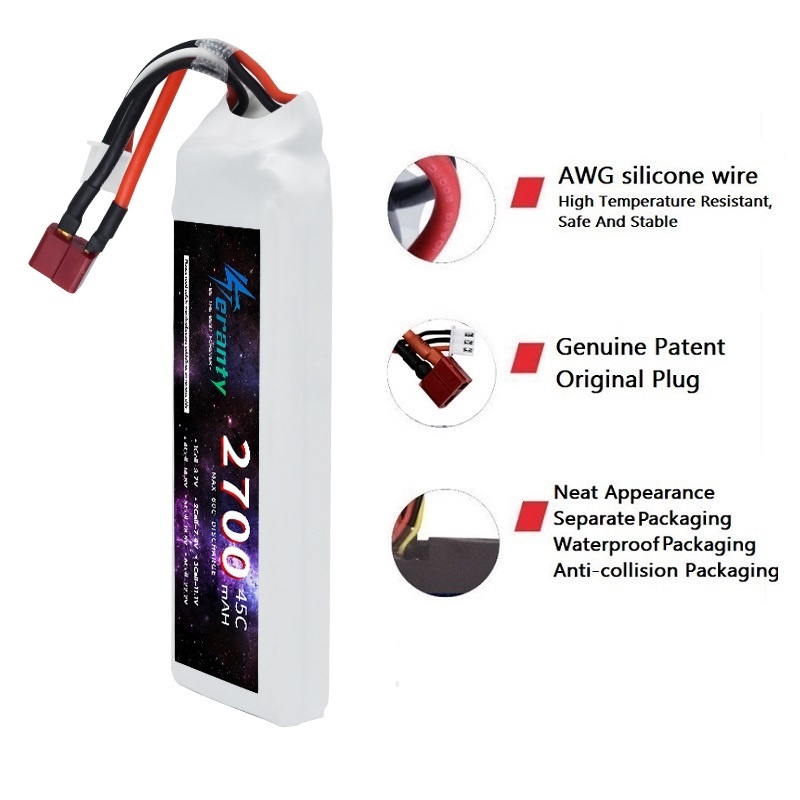 1/3 adet 2S 7.4V Lipo pil 2700 - Drone Racing Battery incelemesi ve fiyatı