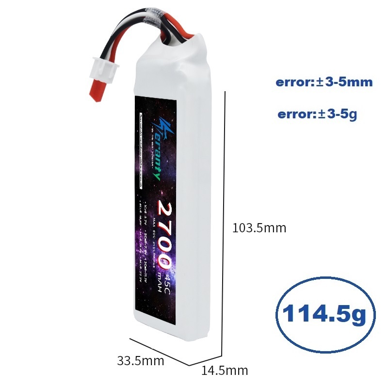 1/3 adet 2S 7.4V Lipo pil 2700 - Drone Racing Battery incelemesi ve fiyatı