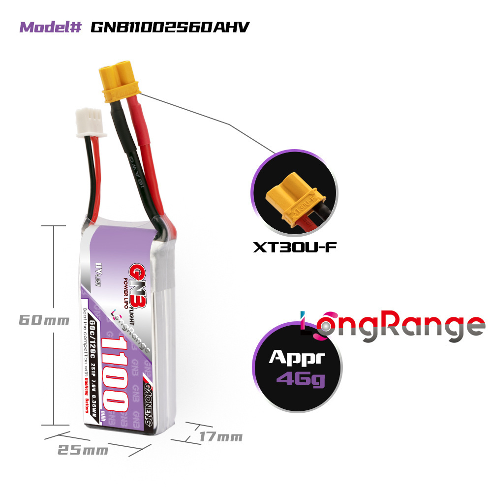 GNB 1100 mAh 2 S 3 S 4 S 6 S 6 - Drone Racing Battery incelemesi ve fiyatı