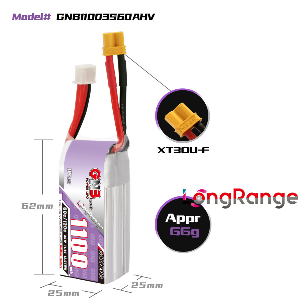 GNB 1100 mAh 2 S 3 S 4 S 6 S 6 - Drone Racing Battery incelemesi ve fiyatı
