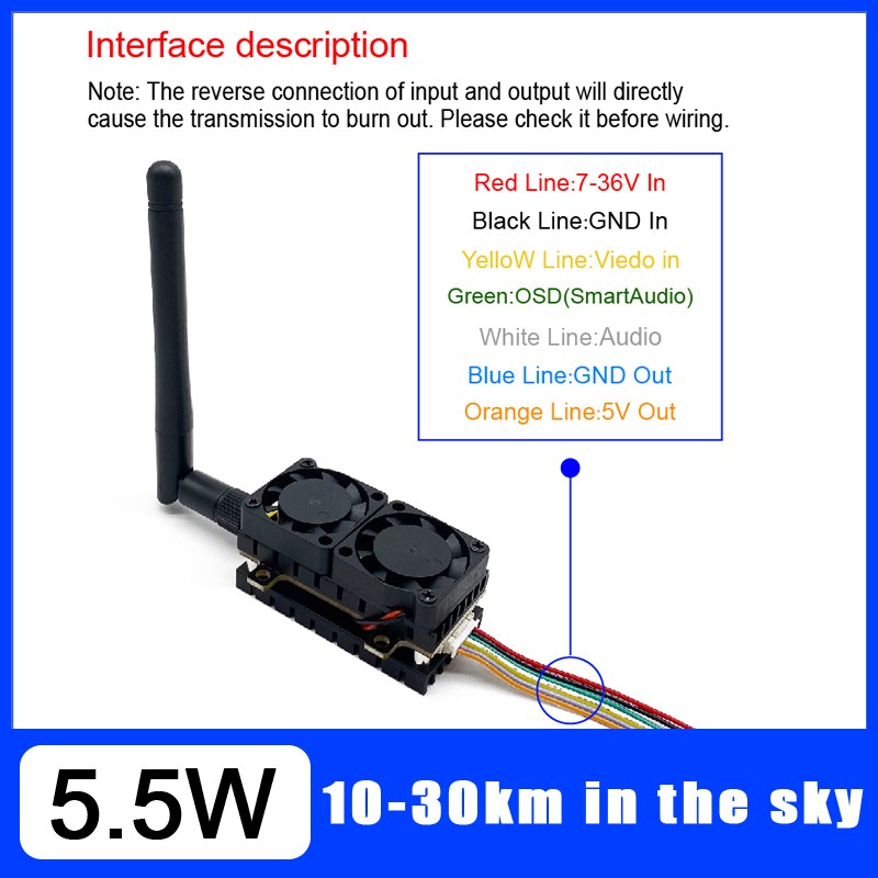 Uzun Menzilli 5.8GHz 5.5W Vide - Drone Racing Transmitter incelemesi ve fiyatı